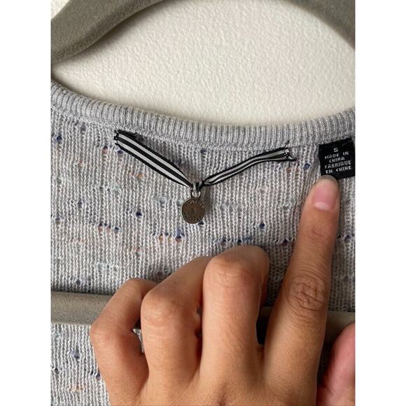 Anthropologie Sweater Small Women's Gray Spirited Stitches Knit Cardigan Button - Picture 5 of 9